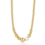 And 14K Gold Pvd Coating Necklace With Seashell Pearl. | Bpc02