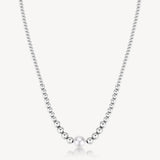316L stainless steel ball chain necklace with a shell pearl.|BPC03