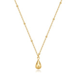 Choker Necklace, 14K Gold Pvd Coating With Drop-Shaped Pendant.|Bpc10