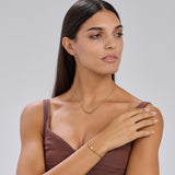 316L stainless steel ball chain bracelet with 14K gold pvd coating and a shell pearl.|BPC14