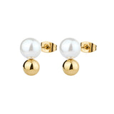 Earrings And 14K Gold Pvd Coating With Seashell Pearls. | Bpc23