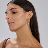 316L stainless steel ball earrings with 14K gold pvd coating and a shell pearl.|BPC27