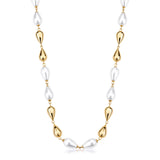 Choker Necklace With 14K Gold Pvd Coating, Featuring Shell Pearls. | Bpc71