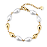 Bracelet With 14K Gold Pvd Coating, Featuring Shell Pearls. | Bpc73
