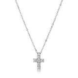 Choker Necklace With A Cross-Shaped Pendant And Cubic Zirconia.|Bvd01