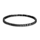 Bracelet And Black Pvd Coating With Black Zircons.|Bvd12