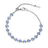 316L stainless steel bracelet and light sapphire color crystals.