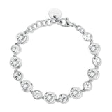 316L stainless steel bracelet with clear crystals.