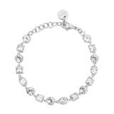 316L stainless steel bracelet with clear crystals.
