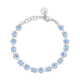 316L stainless steel bracelet with light sapphire color crystals.