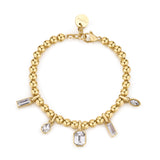 SYMPHONIA Bracelet in 316L stainless steel, gold pvd finish, and crystals