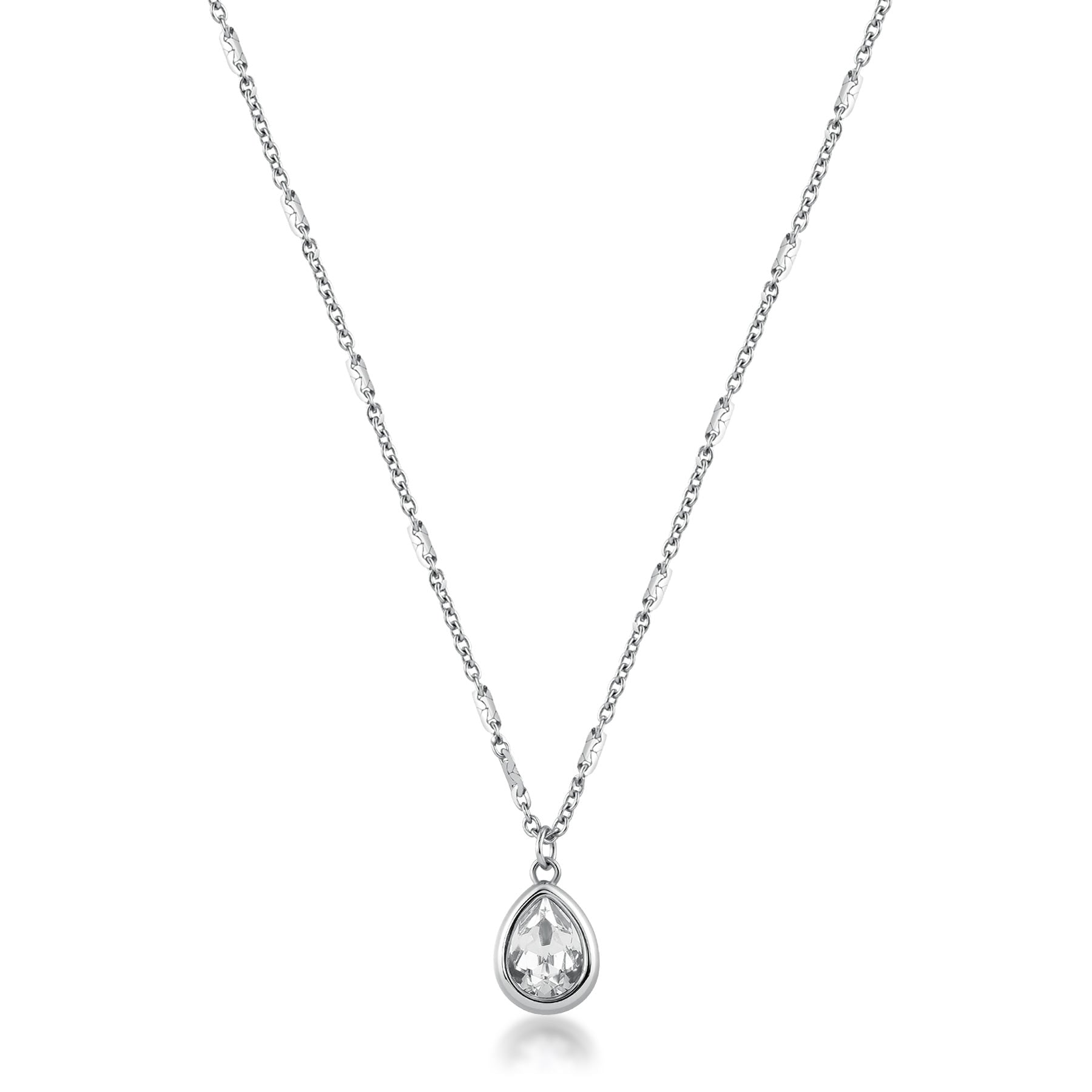 Necklace With A Drop-Shaped Crystal Pendant. | Bym197