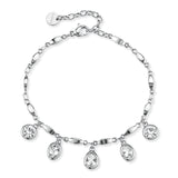 Bracelet With Drop, Oval And Round-Shaped Crystals. | Bym208