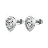 Drop-Shaped Lobe Earrings With Crystals. | Bym212