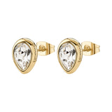 Drop-Shaped Lobe Earrings And 14K Gold Pvd Coating With Crystals. | Bym213