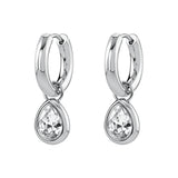 Hoop Earrings With Drop-Shaped Crystals. | Bym215