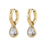Hoop Earrings And 14K Gold Pvd Coating With Drop-Shaped Crystals. | Bym216