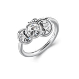 Ring With Three Dangling Round Crystals. | Bym218D