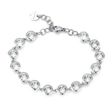 316L stainless steel bracelet with clear crystals.