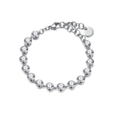 316L stainless steel bracelet with clear crystals.