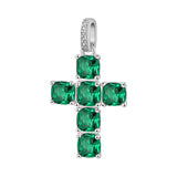 FANCY ring in 925/1000 rhodium-plated silver and emerald cubic zirconia, pear shape