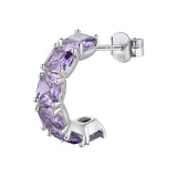 Fancy Necklace In 925/1000 Rhodium-Plated Silver And White And Amethyst Cubic Zirconia, Pear Shape | Fmp133