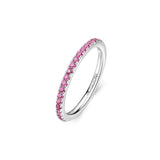 925‰ sterling silver rhodium-plated ring with ruby color cubic zirconia.