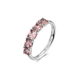 Fancy Ring In Sterling Silver 925/1000 Rhodium Plated And Vintage Rose Cubic Zirconia Cushion Shape | Ftp20D