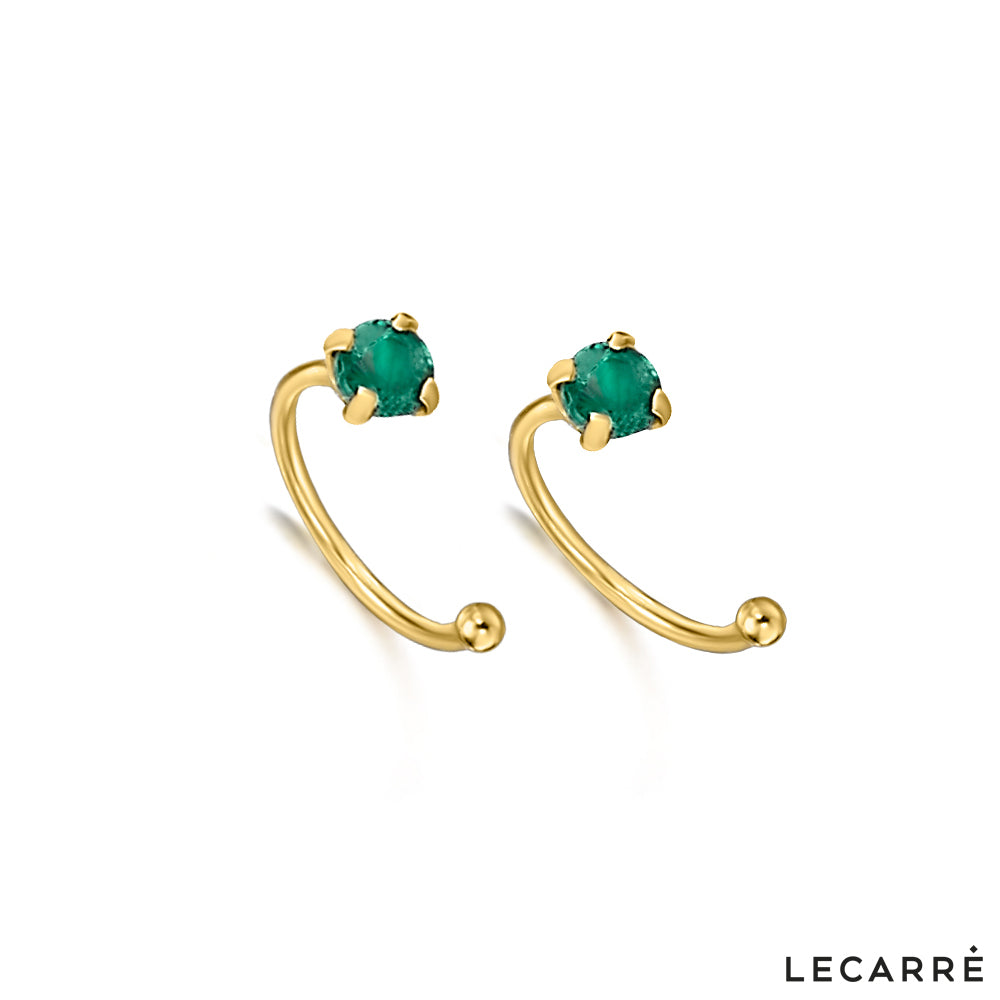 Lecarre 18 ct Gold EAR CUFF O.A. And emerald.  GB019ES.00 Highcove