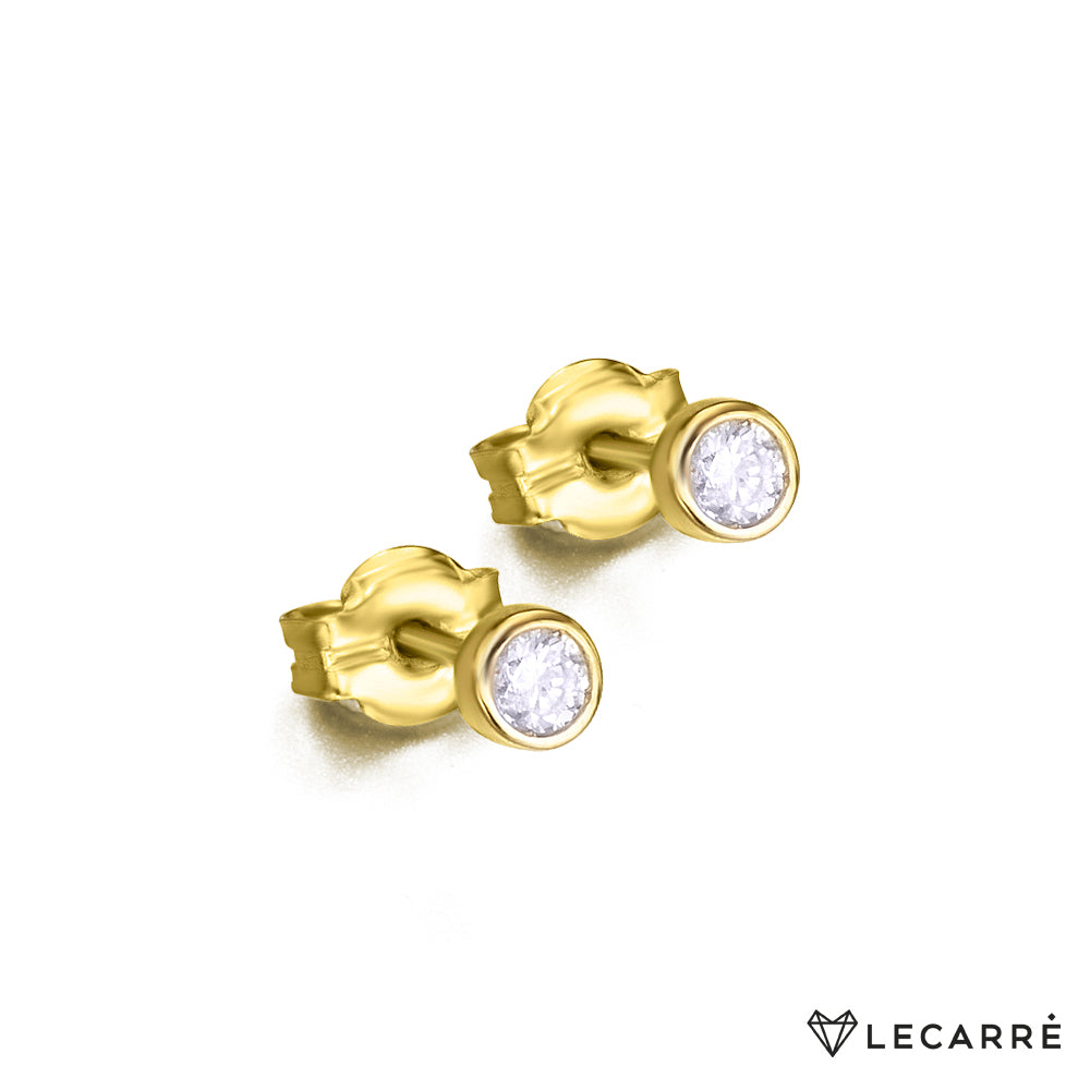 Lecarre 18 ct Gold Earrings Chaton O.A Bril.0.10  GB020OA.00 Highcove