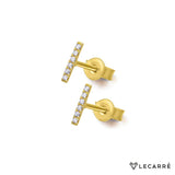 Lecarre 18 ct Gold Bar earrings O.A brill.  GB046OA.00 Highcove