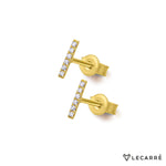 Lecarre 18 ct Gold Bar earrings O.A brill.  GB046OA.00 Highcove