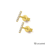 Lecarre 18 ct Gold Bar earrings O.A brill.  GB046OA.00 Highcove