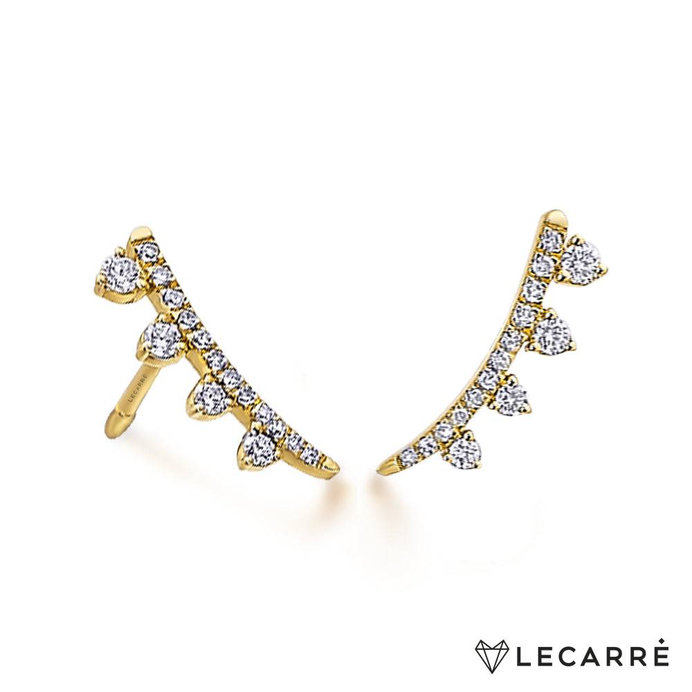 Lecarre 18 ct Gold Treaping earring O.A. And Bril.  GB121OA.00 Highcove