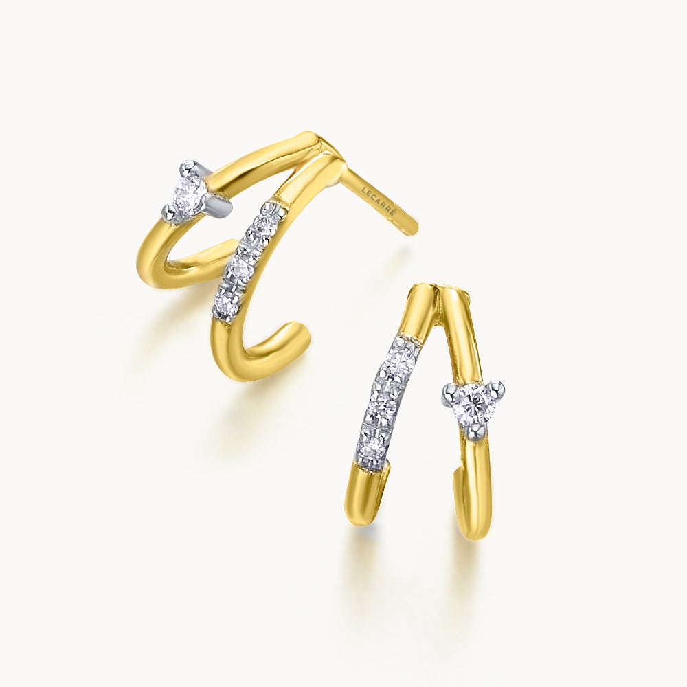 LECARRE DOUBLE BICOLOR RINGS 0.06 Q. HSI  GB144OA.00 Highcove
