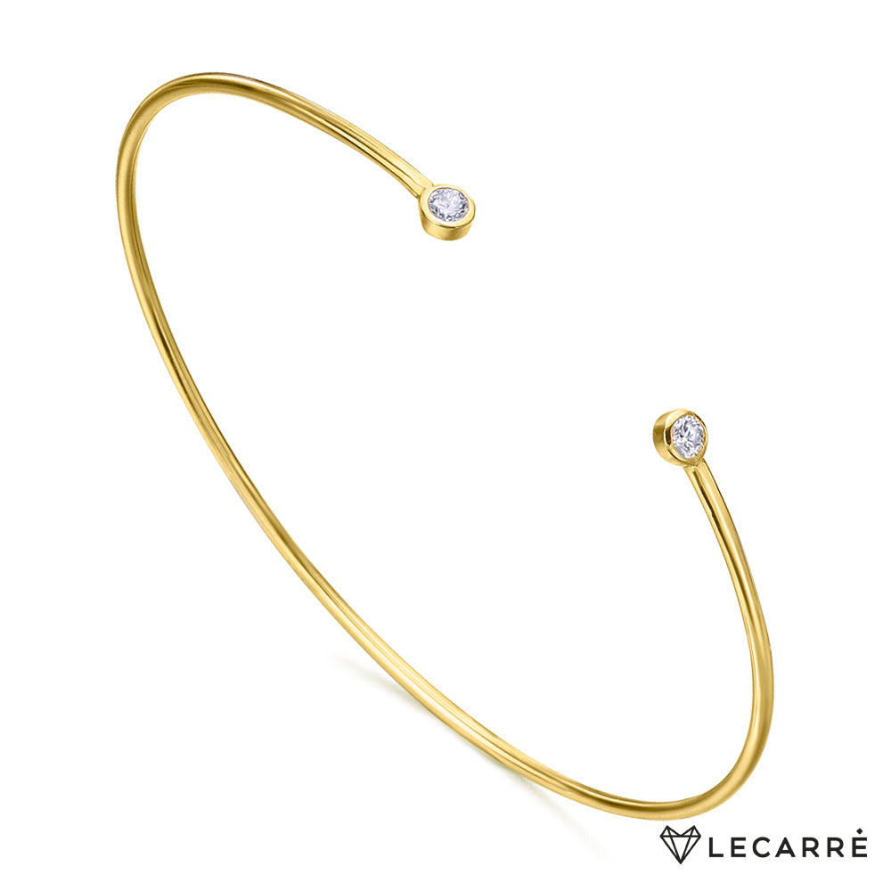 Lecarre 18 ct Gold Rigid Bracelet O.A Brill. 0.10 Q.  GC019OA.00 Highcove