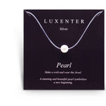 Luxenter Essential Necklace | Sterling Silver With Single Pearl | 