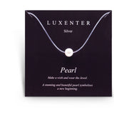 Luxenter Essential Necklace | Sterling Silver With Single Pearl | 