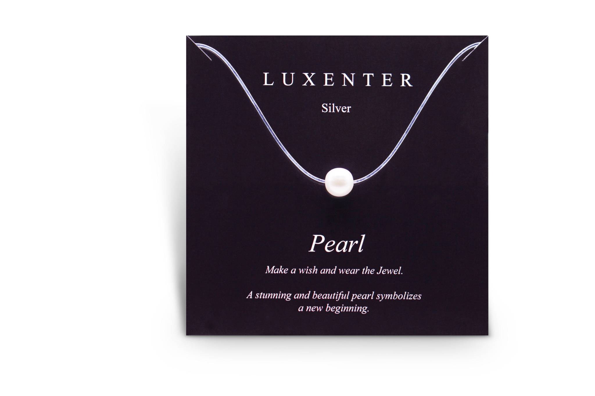 Luxenter Essential Necklace | Sterling Silver With Single Pearl | 
