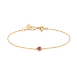 9K Gold Soft Bracelet With Heart And Garnet Stone 0.31 Carat | Rgab002