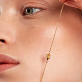 9k gold soft bracelet with a bee, citrine stone 0.16 ct and 16 diamonds 0.05 carat | rgab004