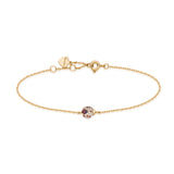 9K Gold Soft Bracelet With Ladybug, 8 Garnet Stones 0.11 Ct And 23 Diamonds 0.059 Carat | Rgab005