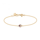 9k gold soft bracelet with ladybug, 8 garnet stones 0.11 ct and 23 diamonds 0.059 carat | rgab005