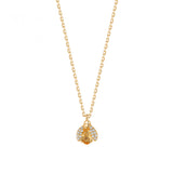 9k Gold Necklace, 0.08 carat citrine stone and 0,05 carat diamonds | rgac004