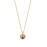 9K Gold Necklace,8 Garnet Stones 0.11 Carat And 23 Diamonds 0.059 Carat | Rgac005