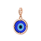 925  Sterling Silver Nazar Eye Charm, 33 White Cubic Zirconia | Rz256R