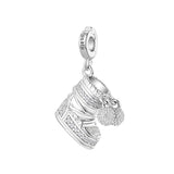 925   Sterling Silver Moon Boot-Shaped Charm, 71 White Cubic Zirconia | Rz259R