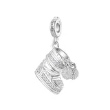 925   Sterling Silver Moon Boot-Shaped Charm, 71 White Cubic Zirconia | Rz259R