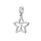 925  Sterling Silverstar Charm , 41 White Cubic Zirconia | Rz261R