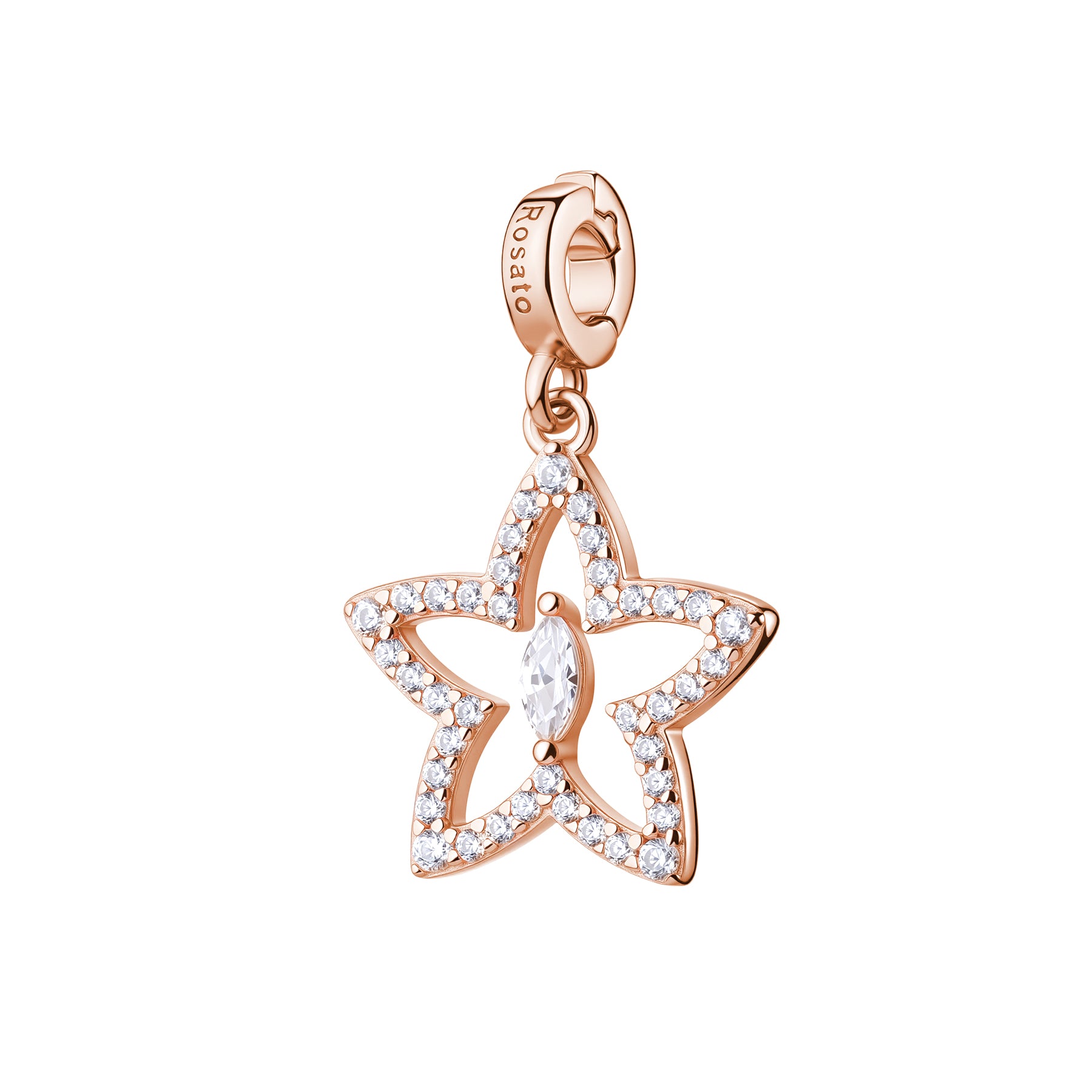 925  Sterling Silverstar Charm , 41 White Cubic Zirconia | Rz261R
